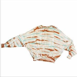 YOUNG FABULOUS AND BROKE TIE DYED SWEATSHIRT KNIT TOP SOFT WHITE LOOSE